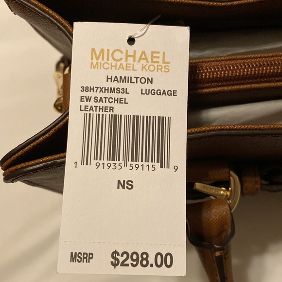 Michael Kors Hamilton Brown Satchel Purse NWT $298 - Picture 6 of 12